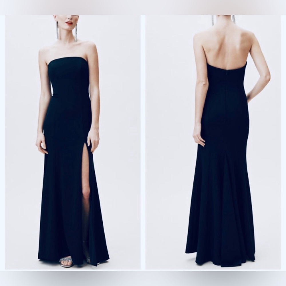 BHLDN CIRCE GOWN NAVY STRAPLESS MAXI DRESS